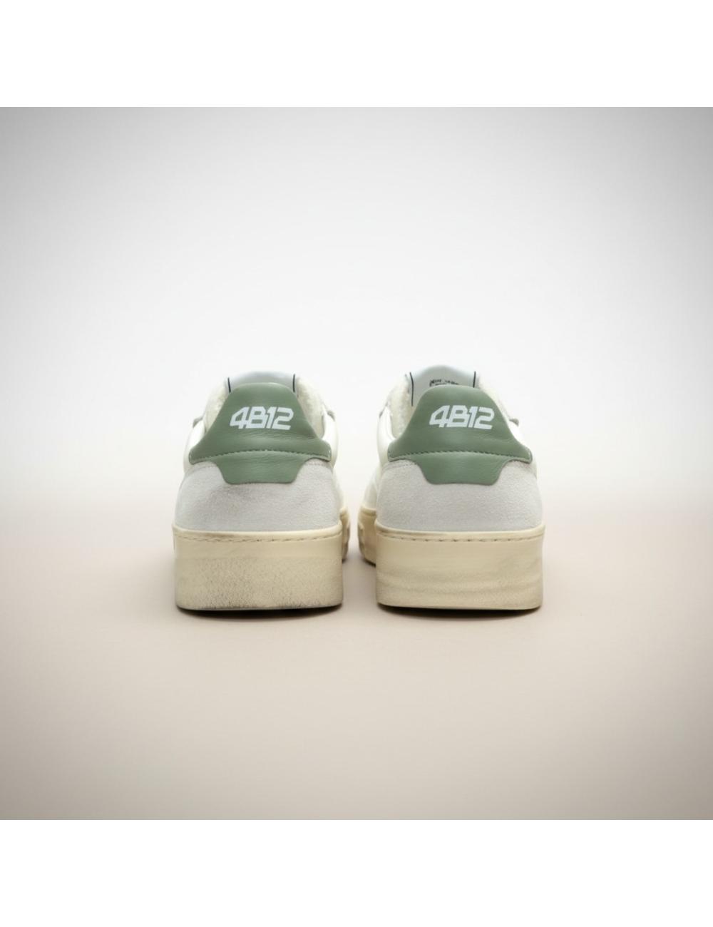 4B12 Men's Hyper Low Sneakers White Green