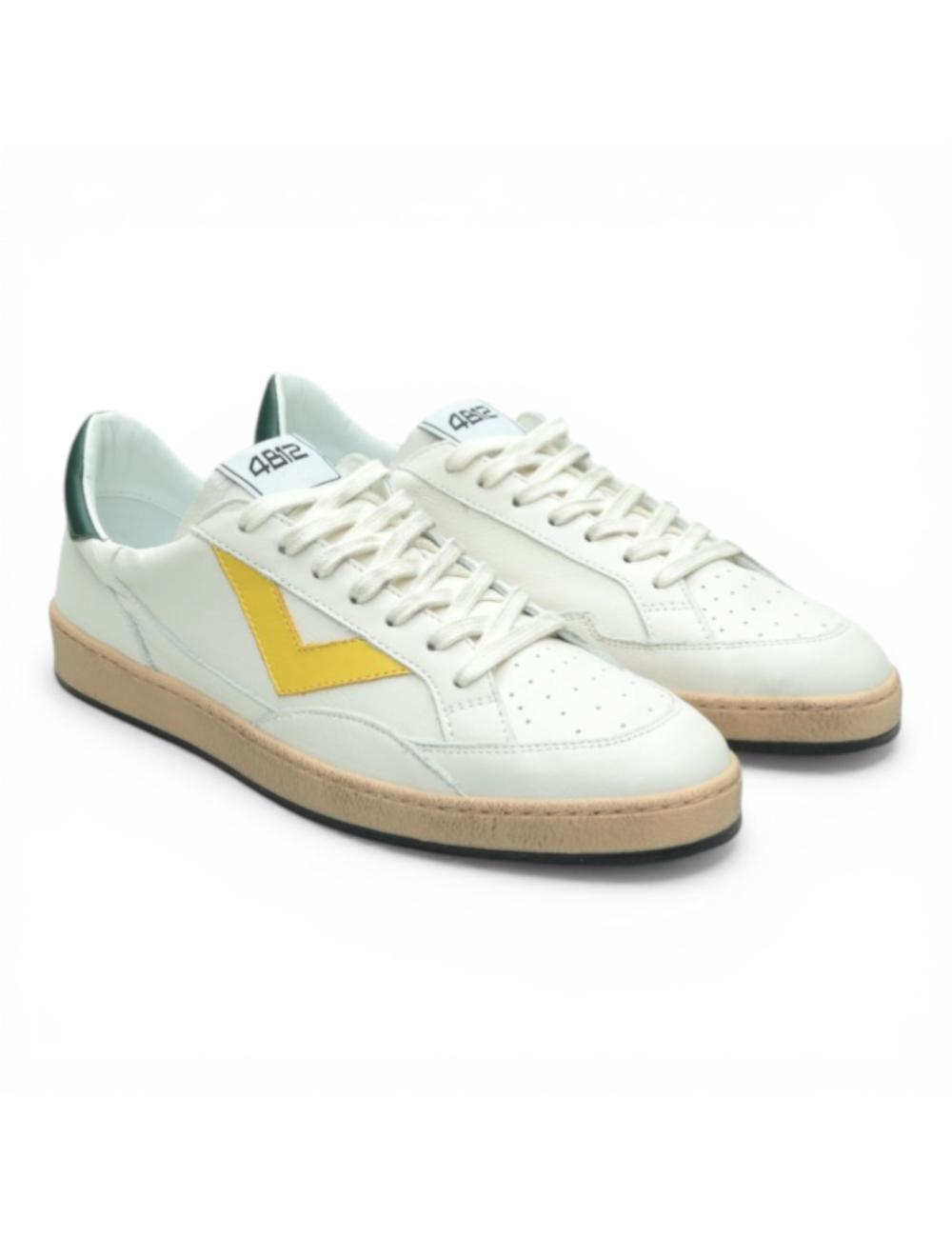 4B12 sneakers basse uomo Playnew bianco verde giallo