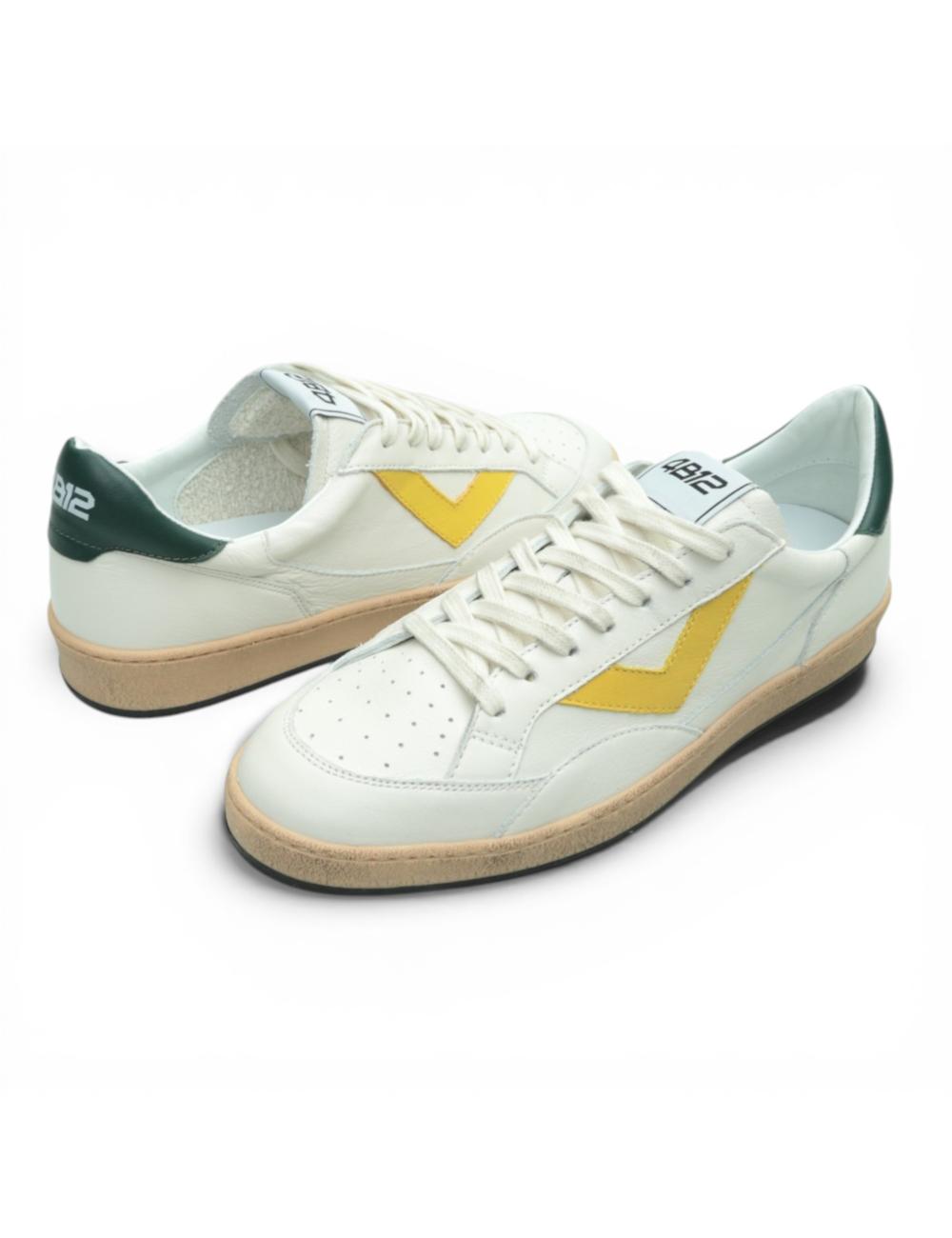 4B12 sneakers basse uomo Playnew bianco verde giallo