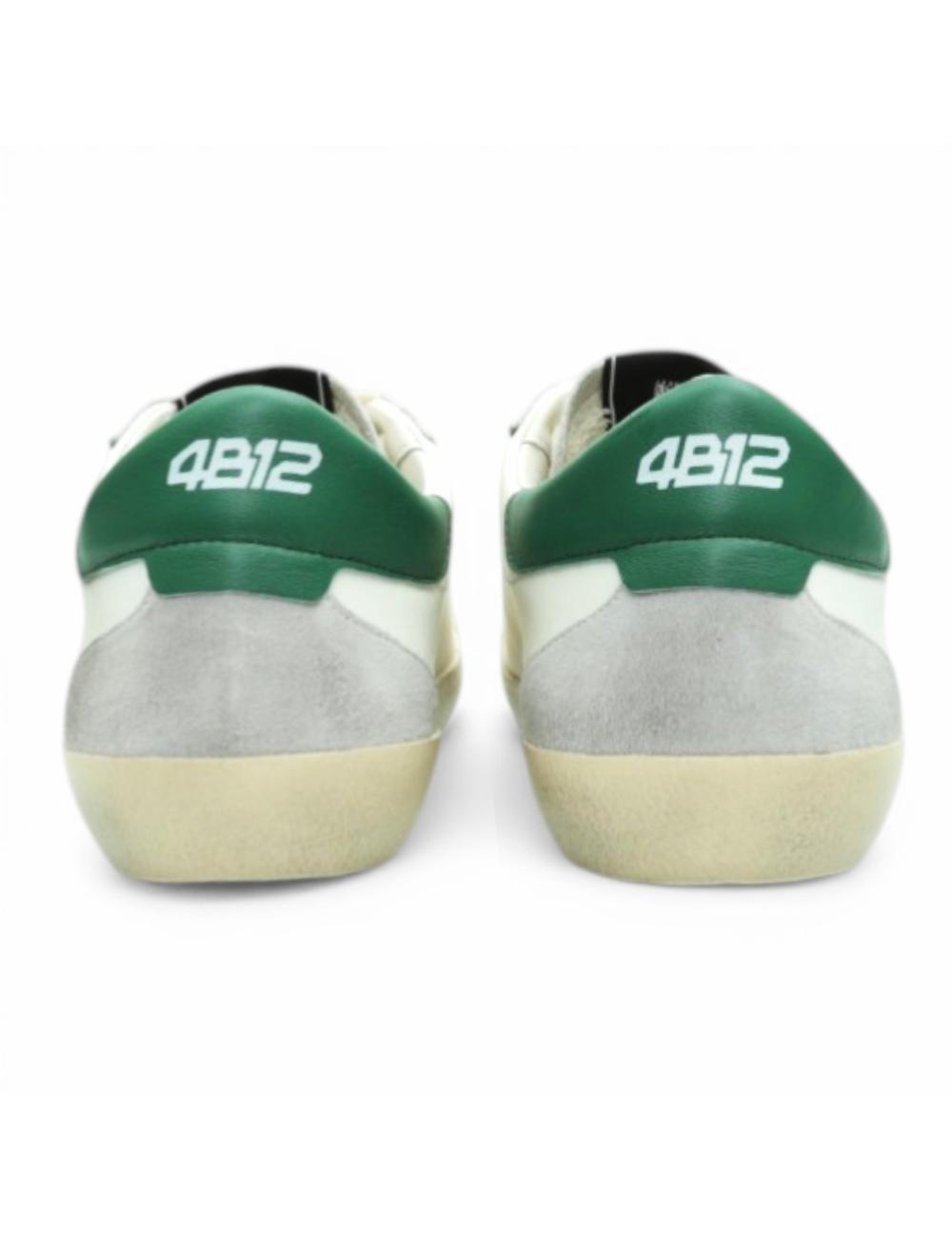 4B12 Suprime men's low sneakers white grey green