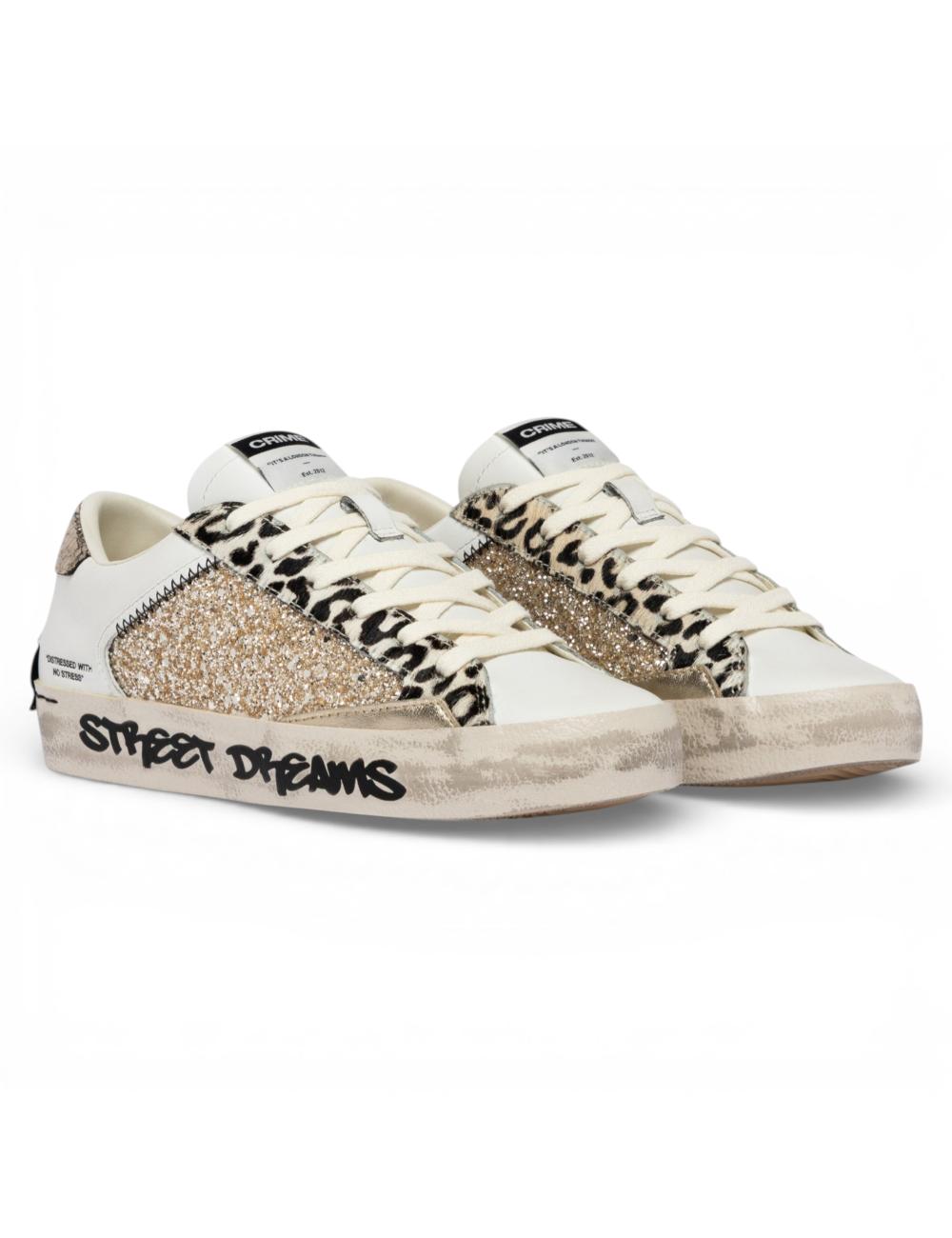 Crime London Sneakers Donna Distressed Chrome Fang