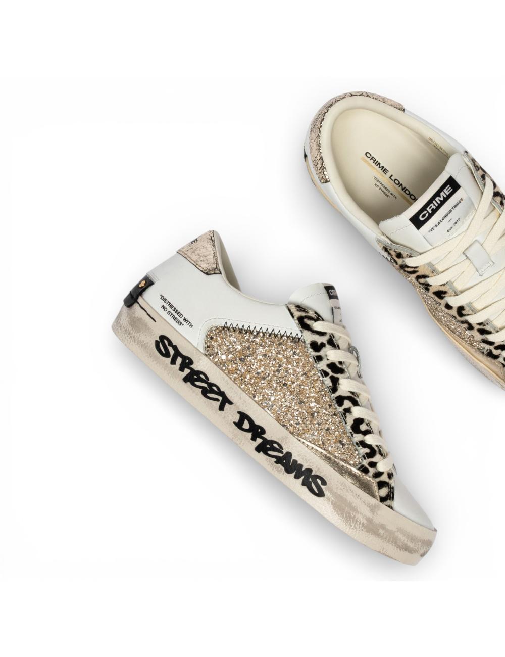 Crime London Sneakers Donna Distressed Chrome Fang