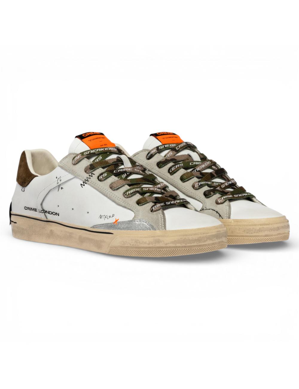 Crime London Sneakers Uomo Distressed Military Green