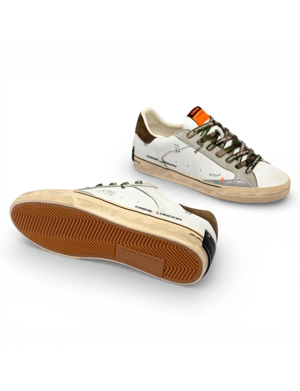 Crime London Sneakers Uomo Distressed Military Green