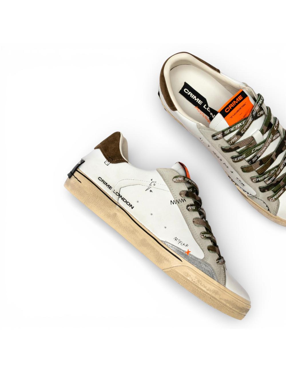 Crime London Sneakers Uomo Distressed Military Green