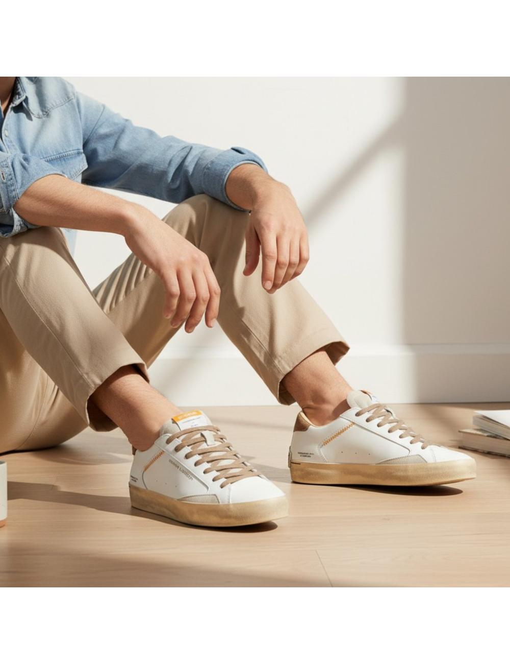 Crime London Sneakers basse uomo Distressed Saddle