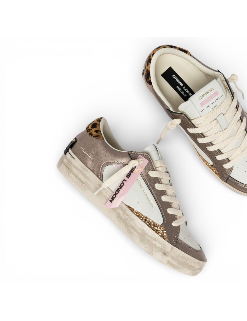 Crime London Sneakers basse donna SK8 Deluxe Animalier