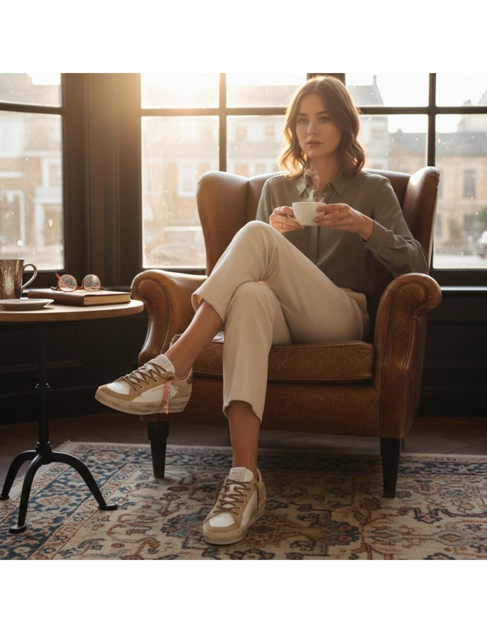 Crime London sneakers SK8 Deluxe Wedge Champagne Dust