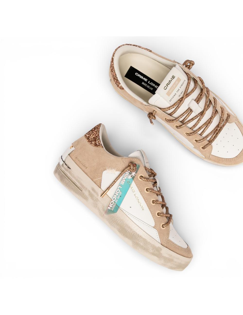 Crime London SK8 Deluxe Wedge Champagne Dust