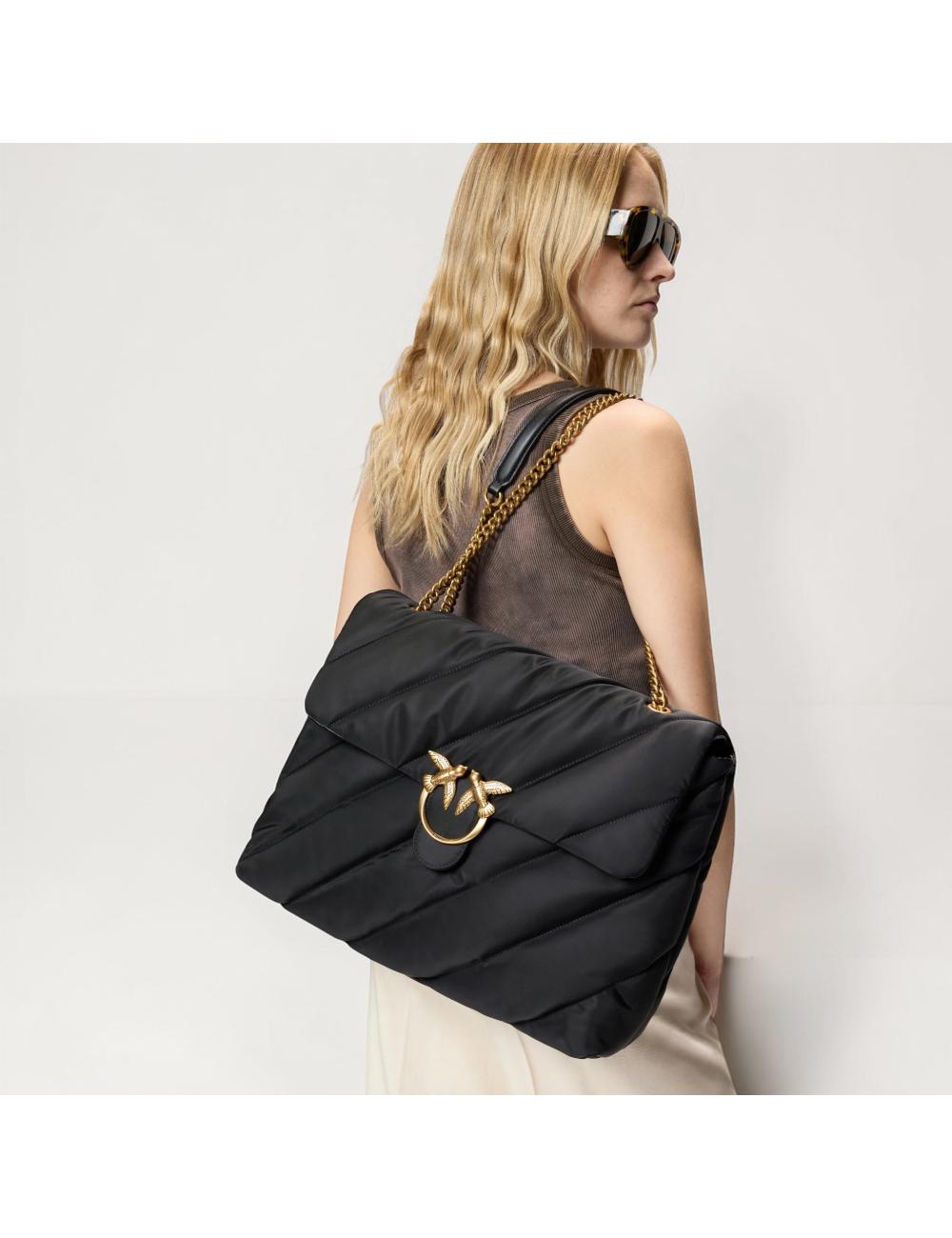 Pinko Love Bag Puff maxi in nylon nero