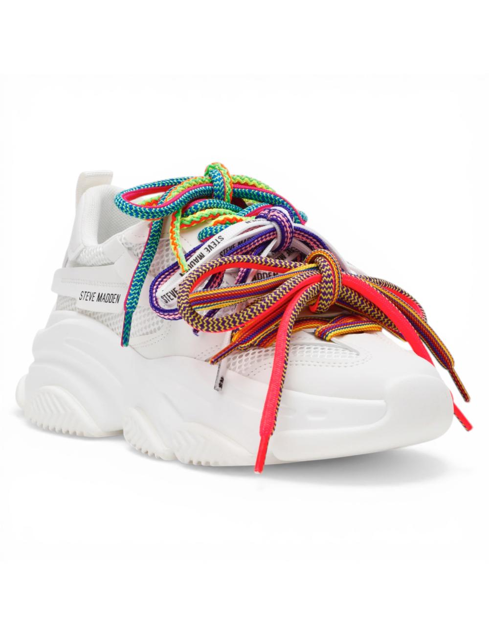 Steve Madden running sneakers Pryce white