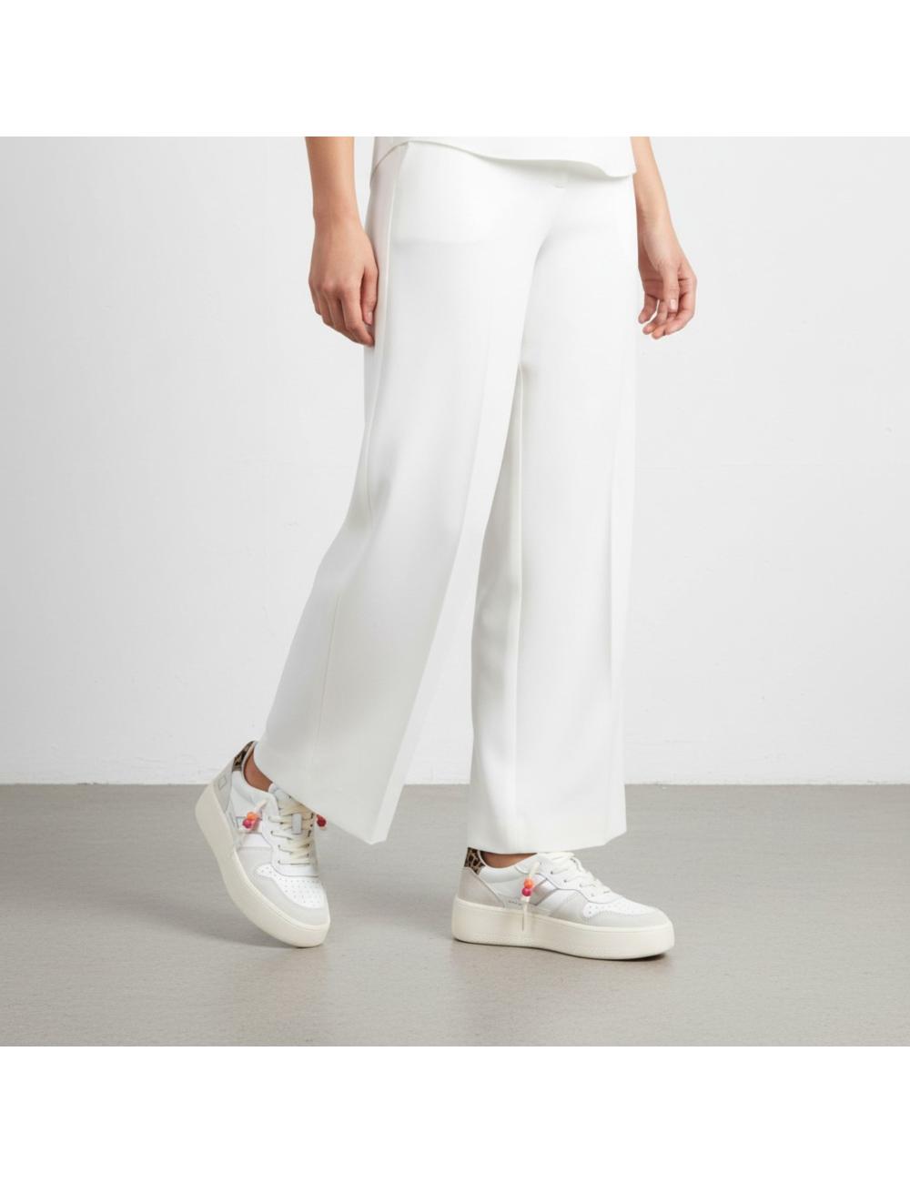 Date sneakers Court Platform Vintage Calf White Leopard