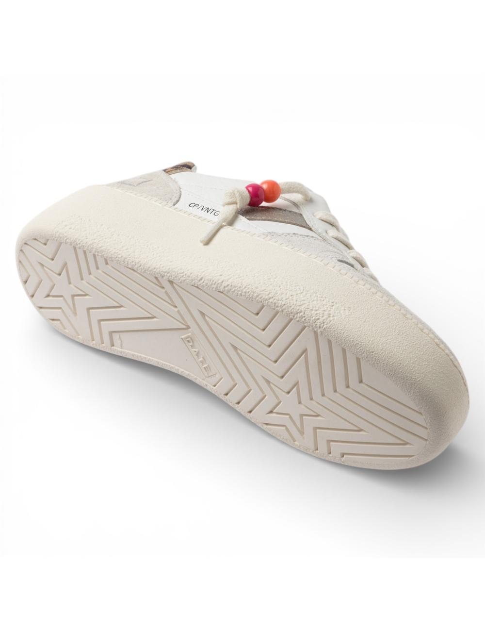 Date sneakers Court Platform Vintage Calf White Leopard