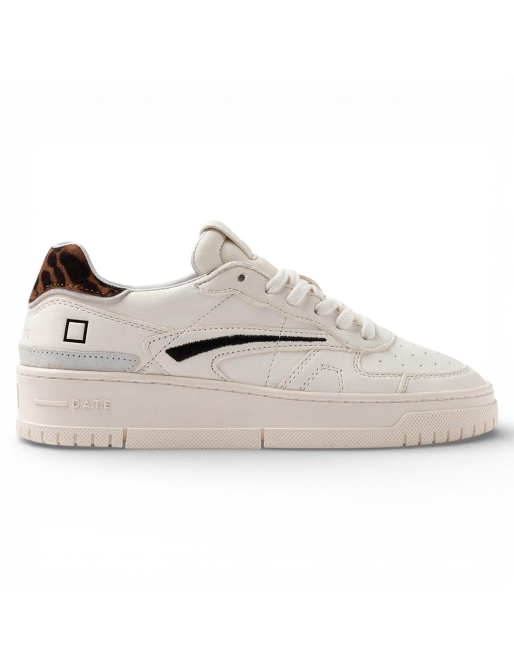 Date women's sneakers Torneo white animalier