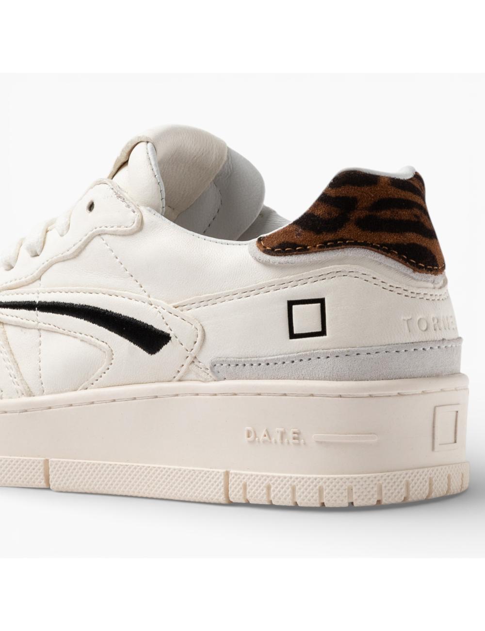 Date women's sneakers Torneo white animalier