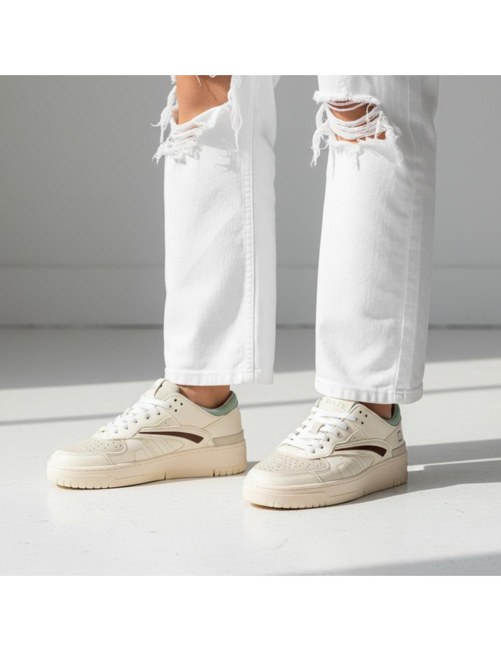 Date women's sneakers Torneo white teal