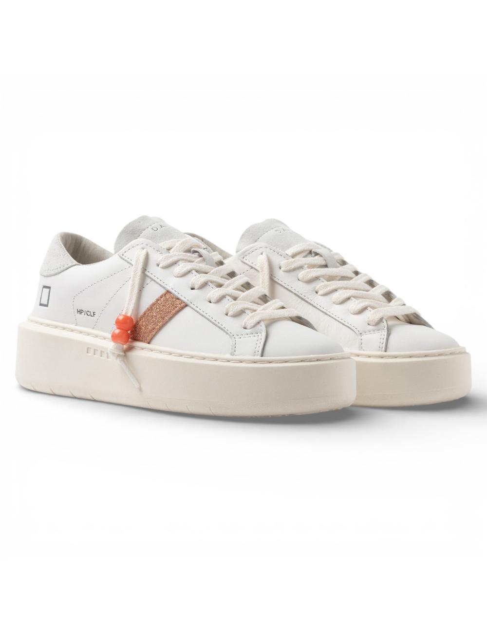 Date sneakers para alta Hill Low Platform bianche