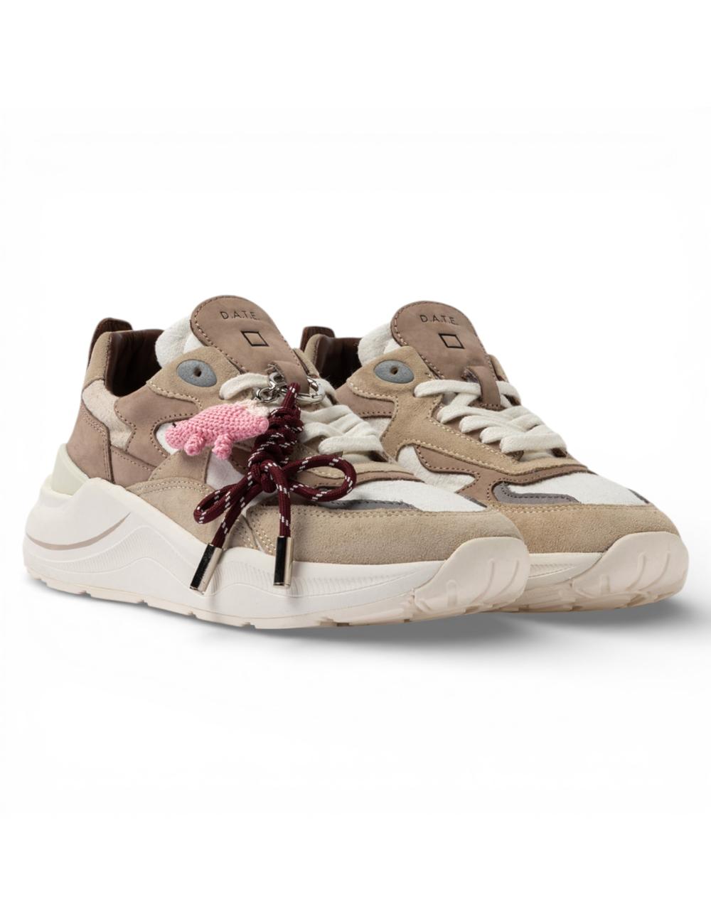 Date sneakers running Fuga Linen White-Beige