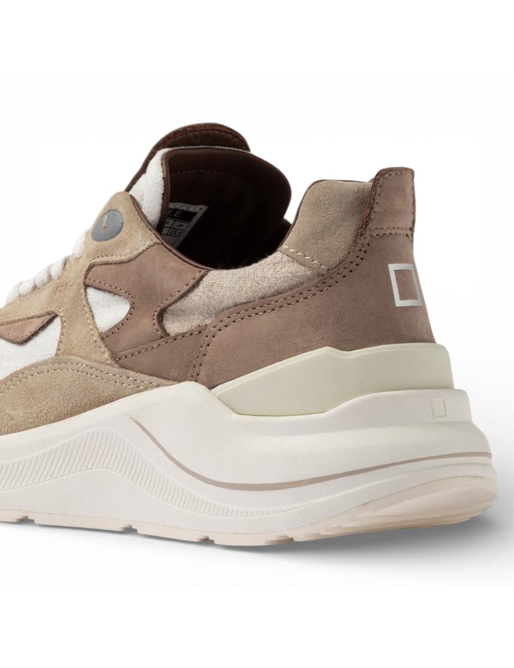 Date sneakers running Fuga Linen White-Beige