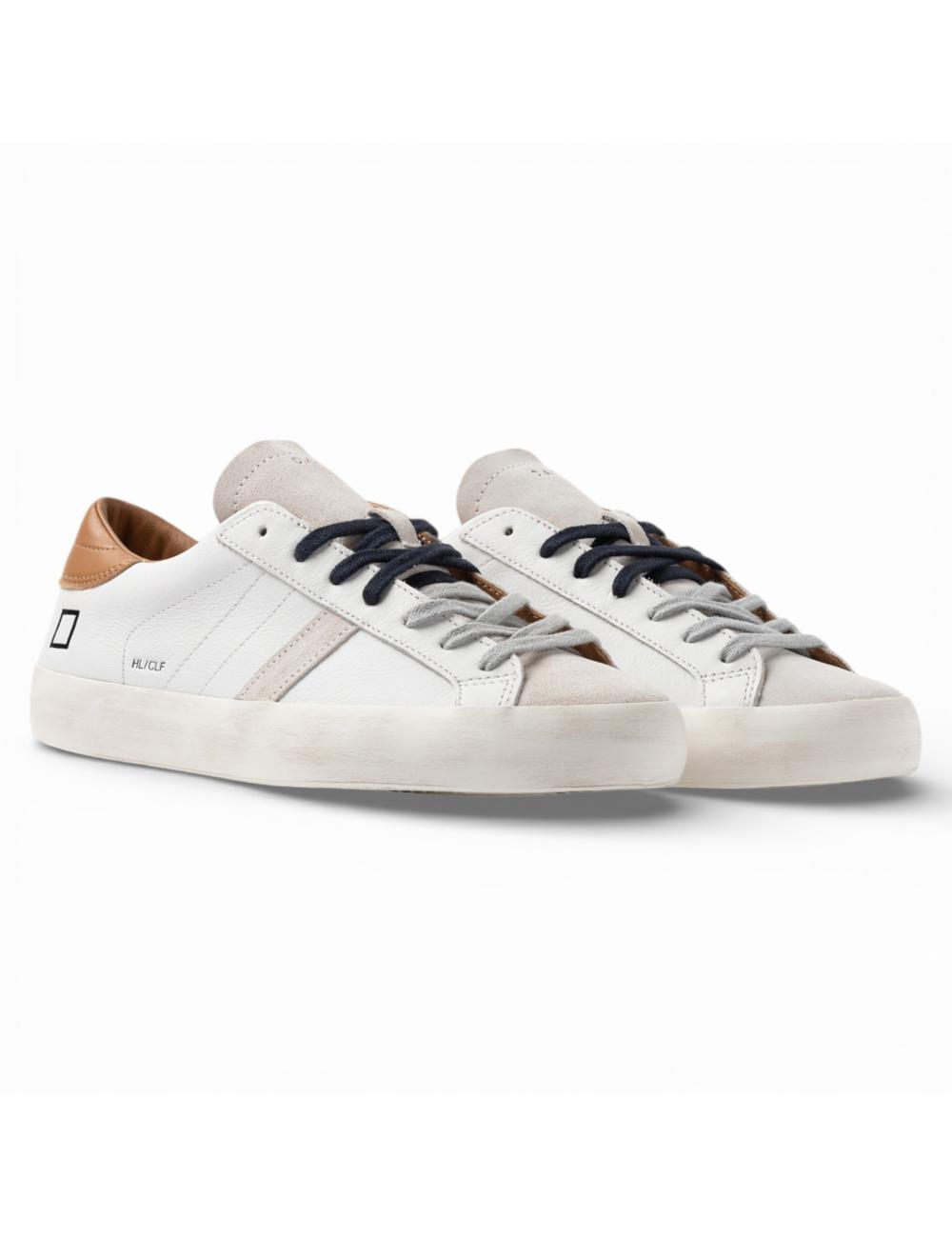 Date sneakers uomo Hill Low Calf White-Cuoio