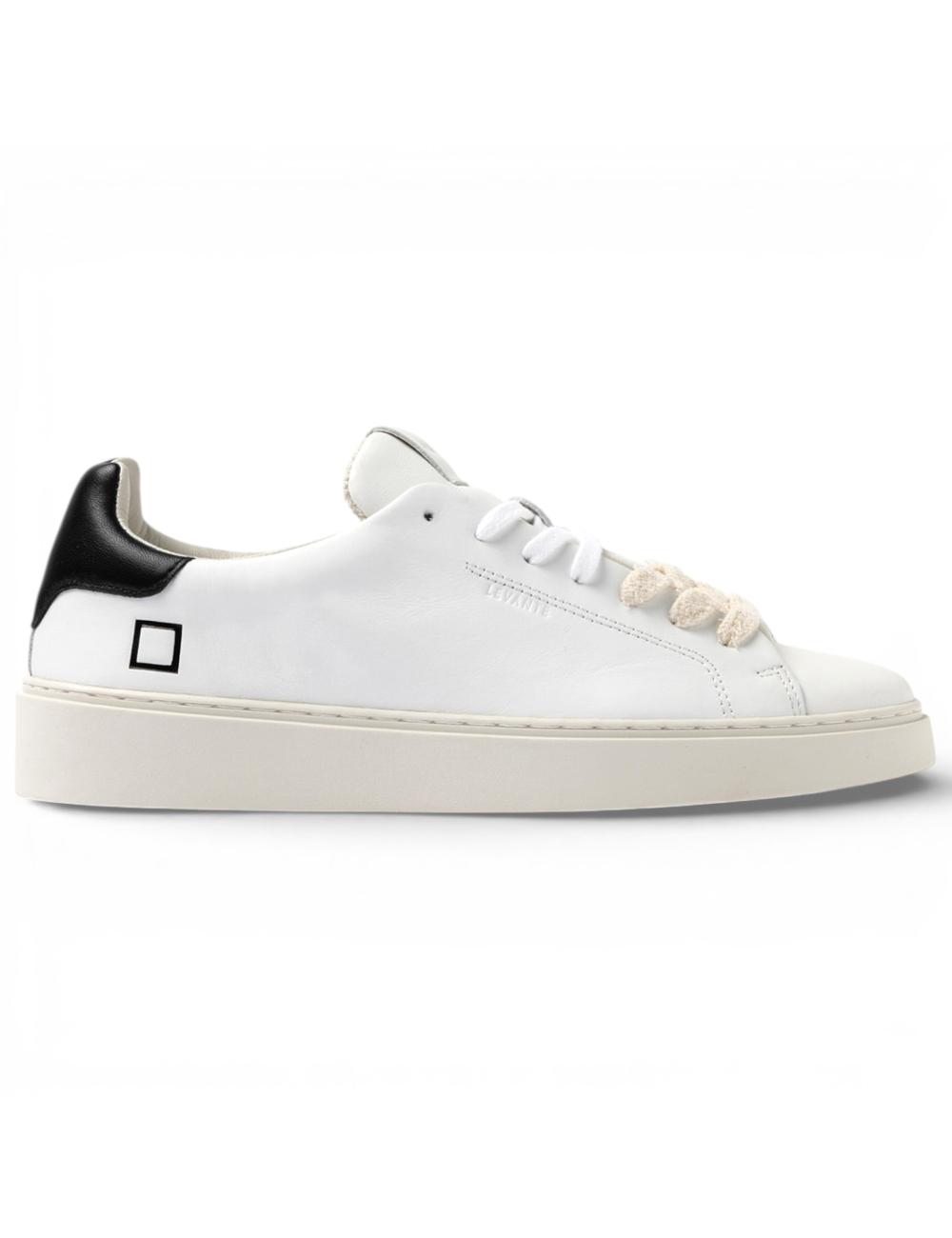 Date men's sneakers Levante calf white black