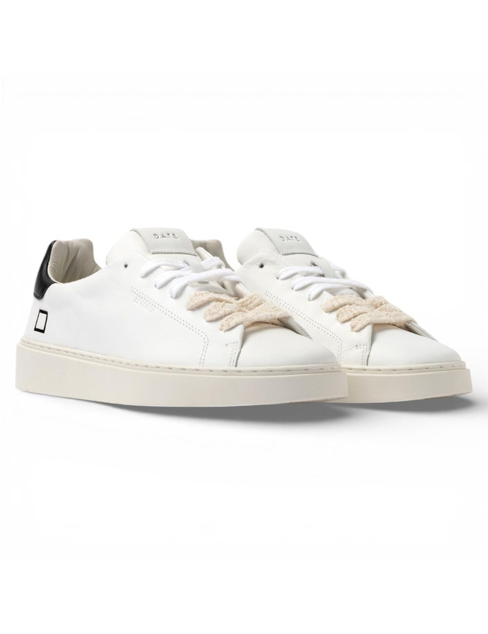 Date men's sneakers Levante calf white black