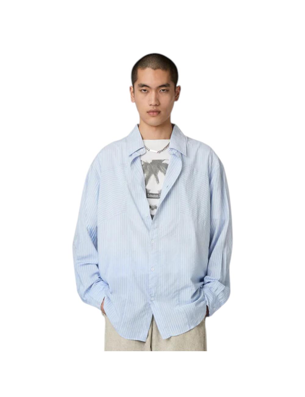 Acupuncture light blue striped shirt