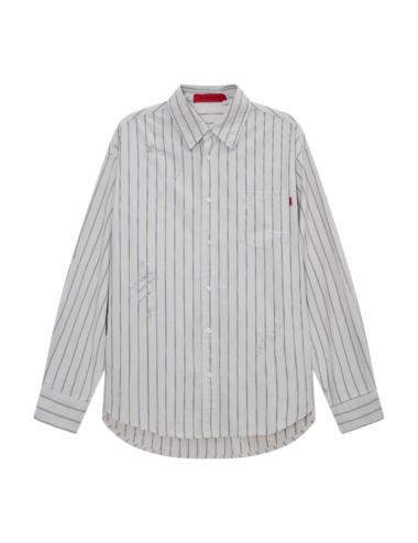 Acupuncture white blue striped shirt
