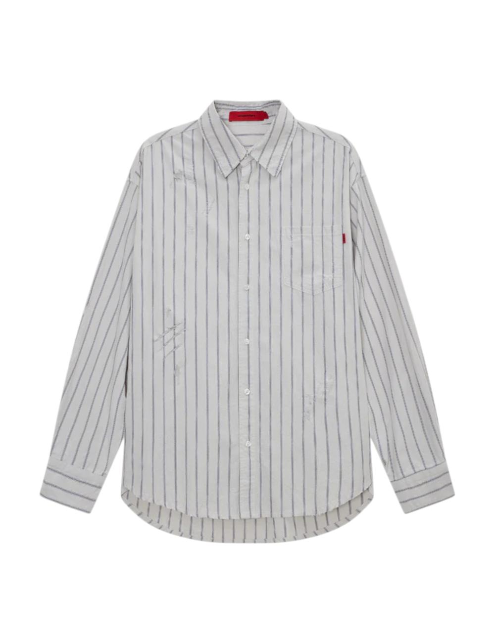 Acupuncture white blue striped shirt