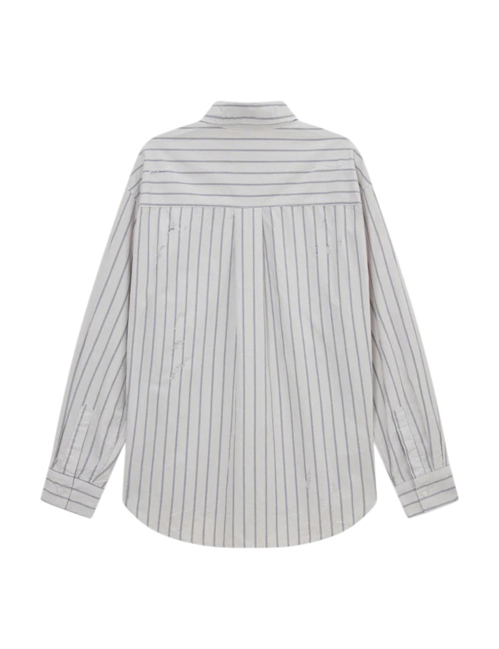 Acupuncture white blue striped shirt