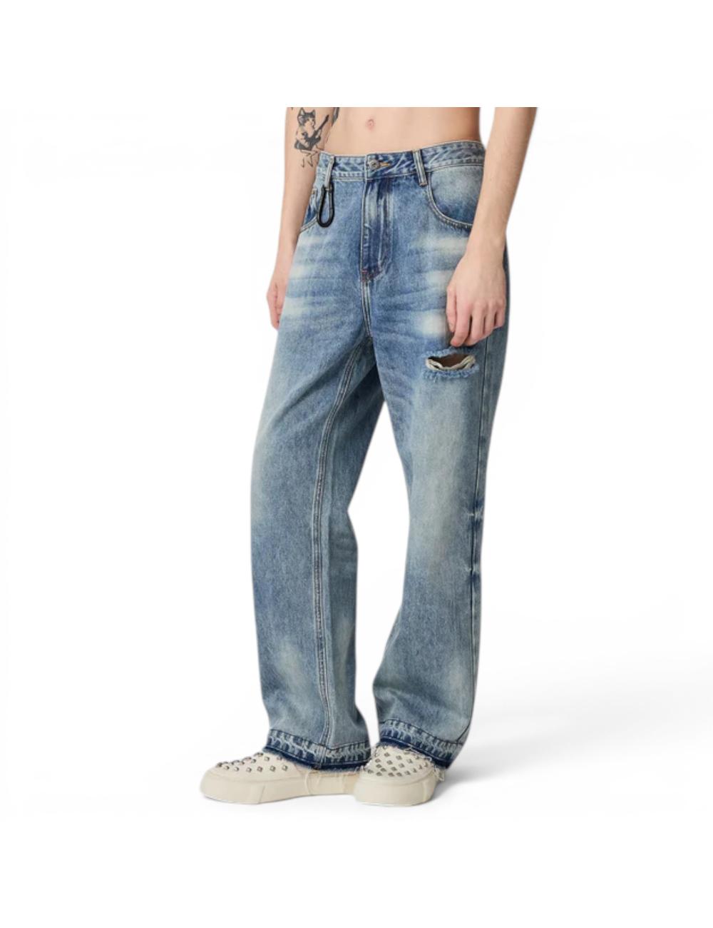 Acupuncture man jeans washed