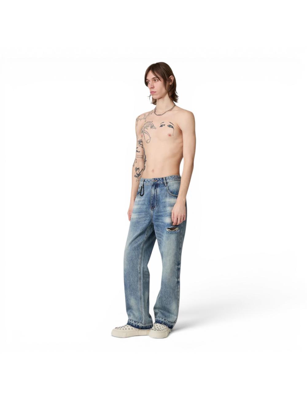Acupuncture man jeans washed