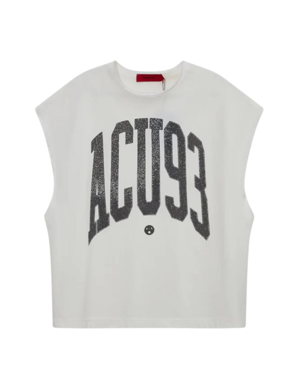 Acupuncture white sleeveless t-shirt