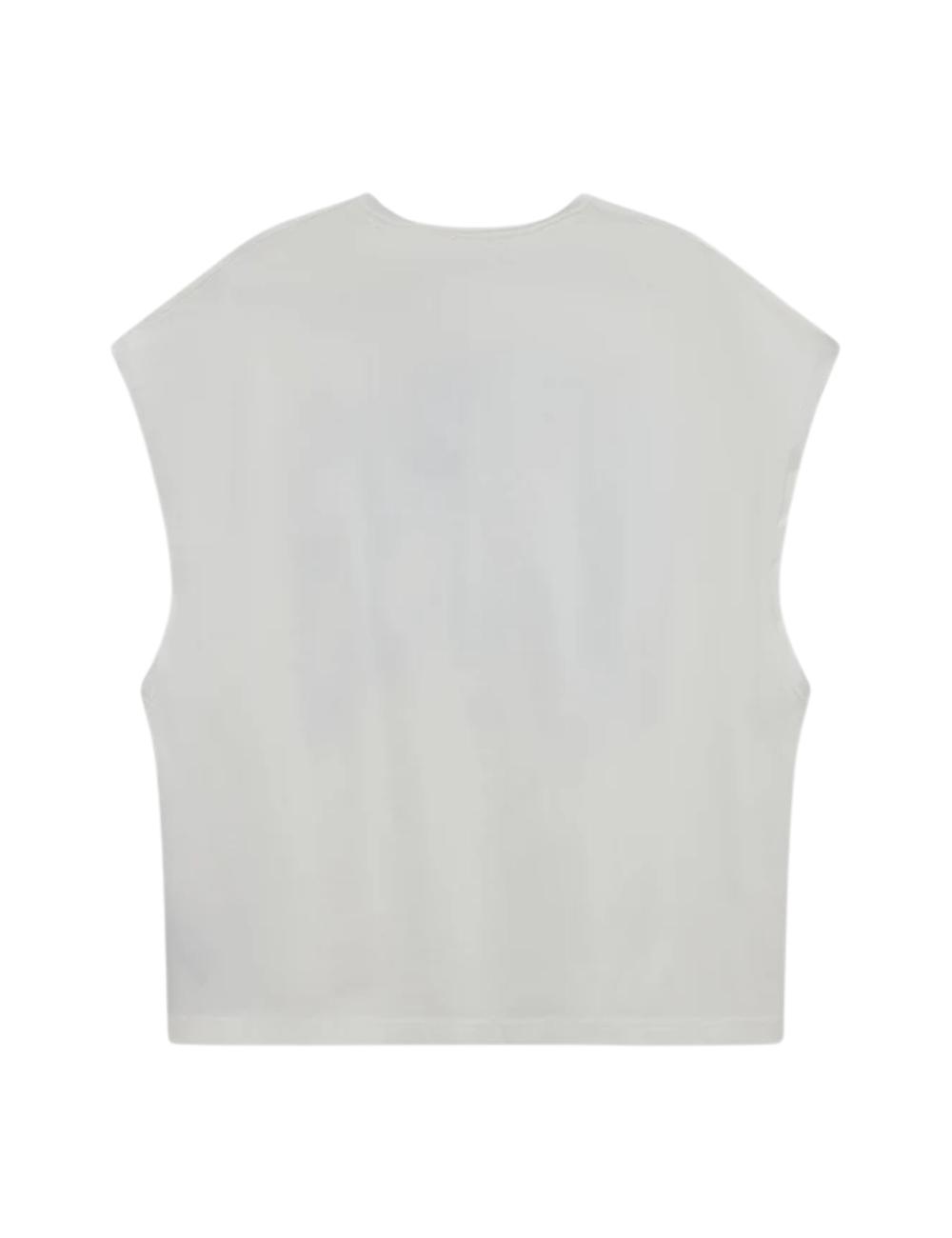 Acupuncture white sleeveless t-shirt