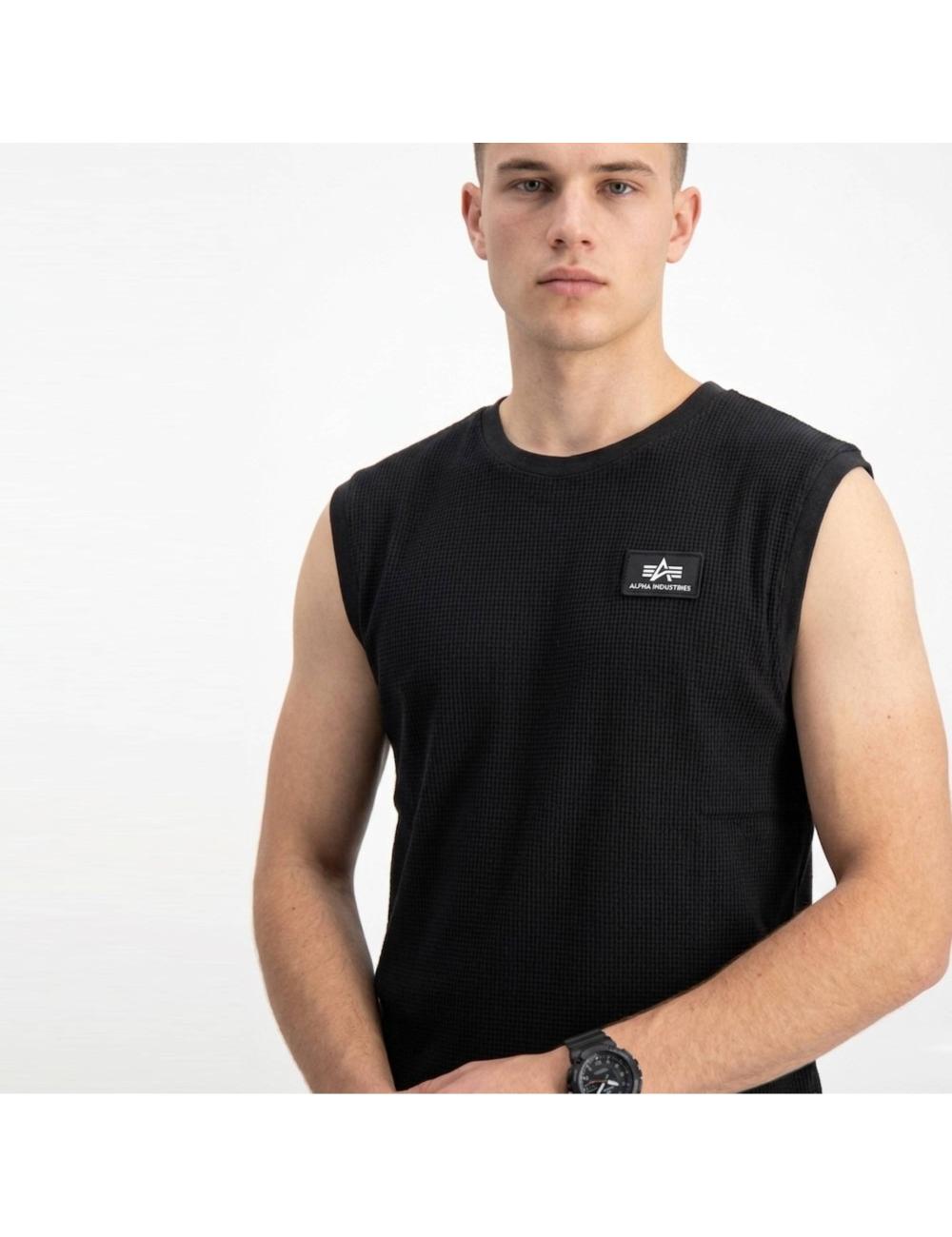Alpha Industries black tank top waffle