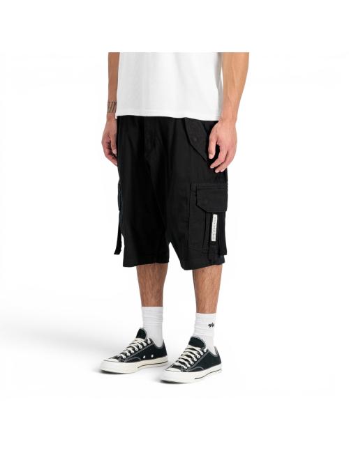 Alpha Industries short cargo nero con tasconi