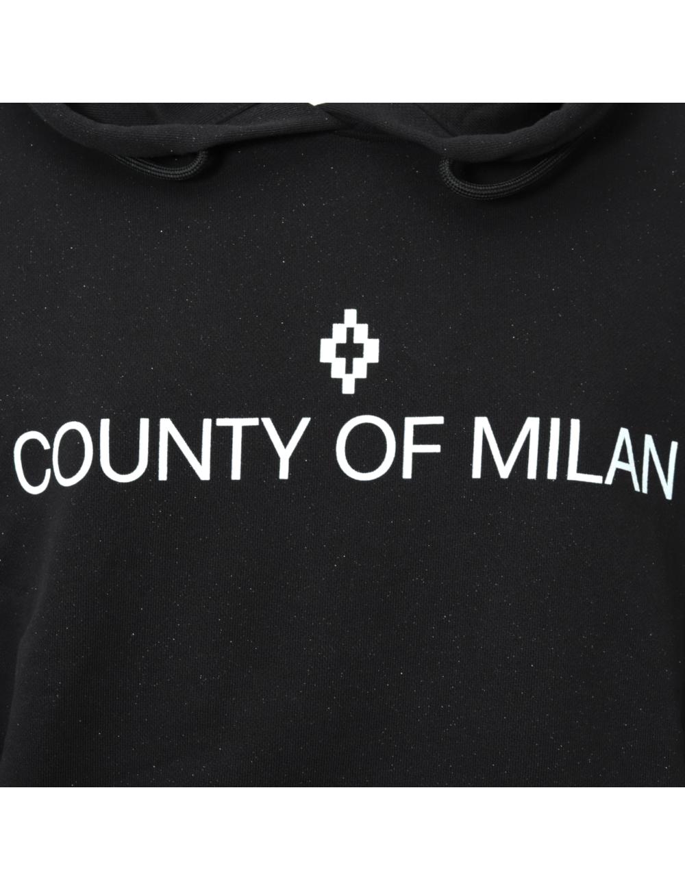 County of milan felpa nera con cappuccio