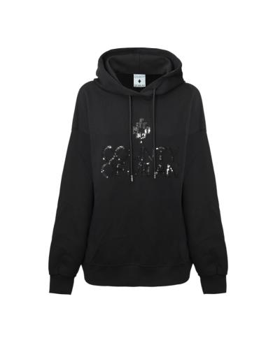 County of milan black hooded sweatshirt with sequins