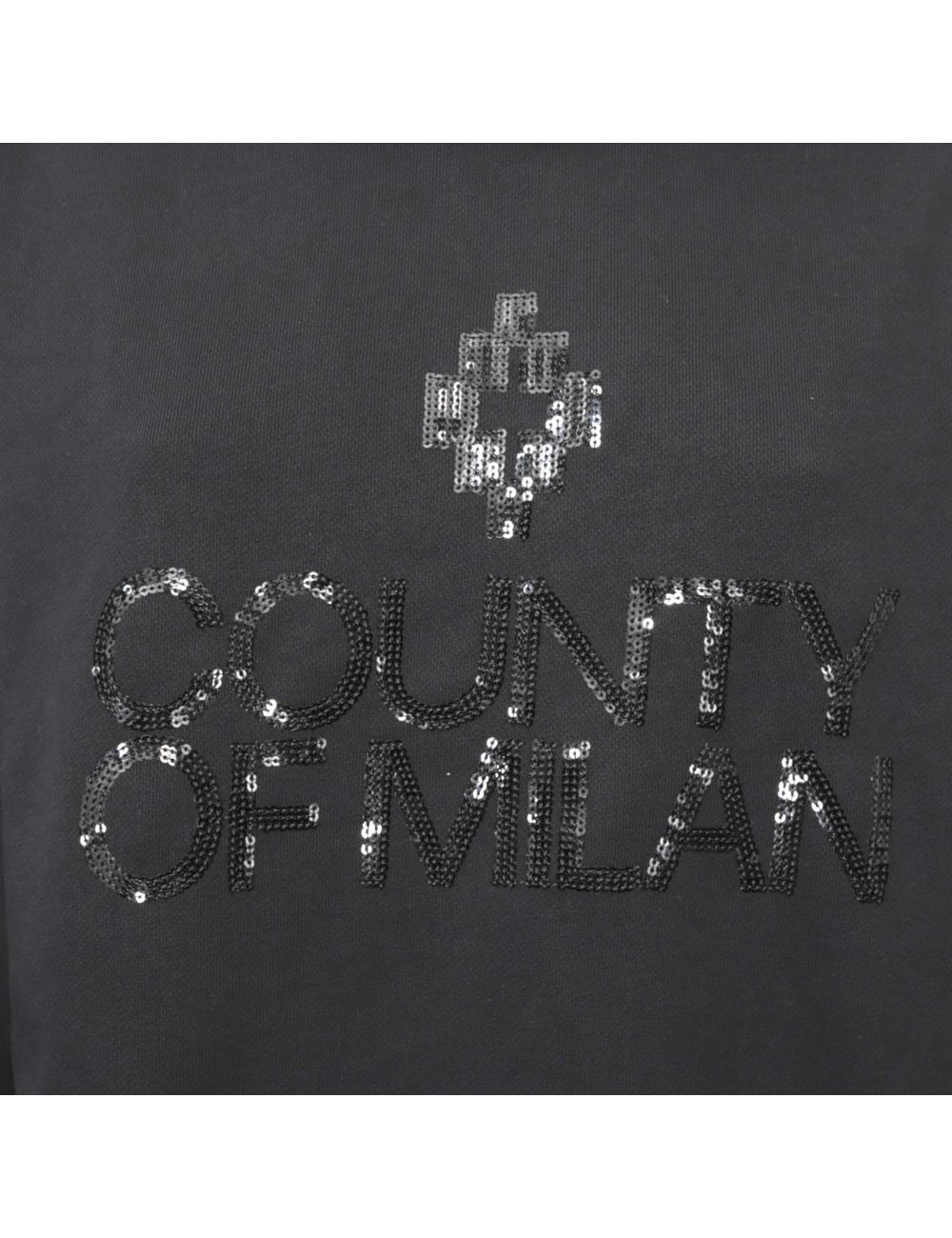 County of milan black hooded sweatshirt with sequins