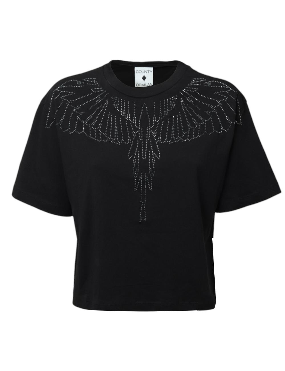 County of milan black crop t-shirt