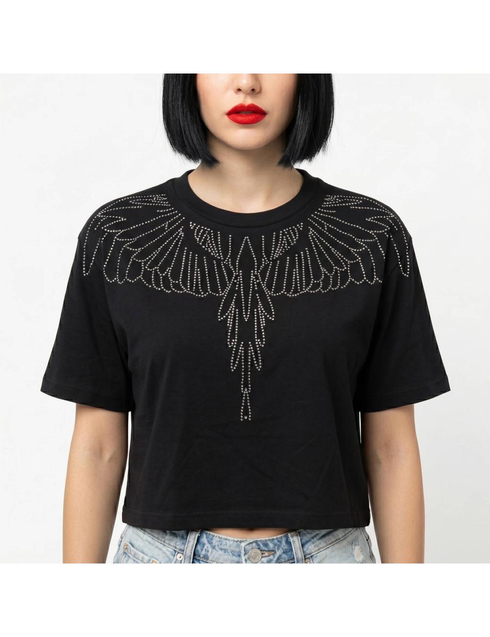 County of milan black crop t-shirt