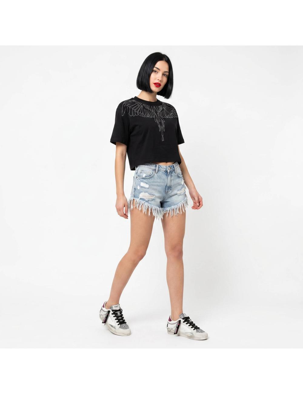 County of milan black crop t-shirt