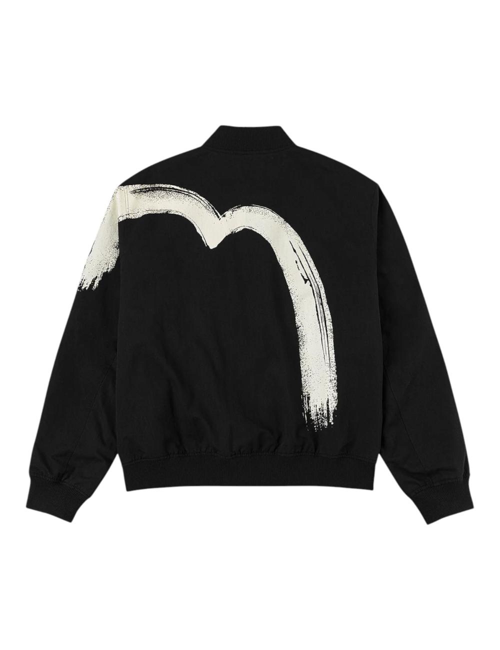 Evisu bomber in canvas nero