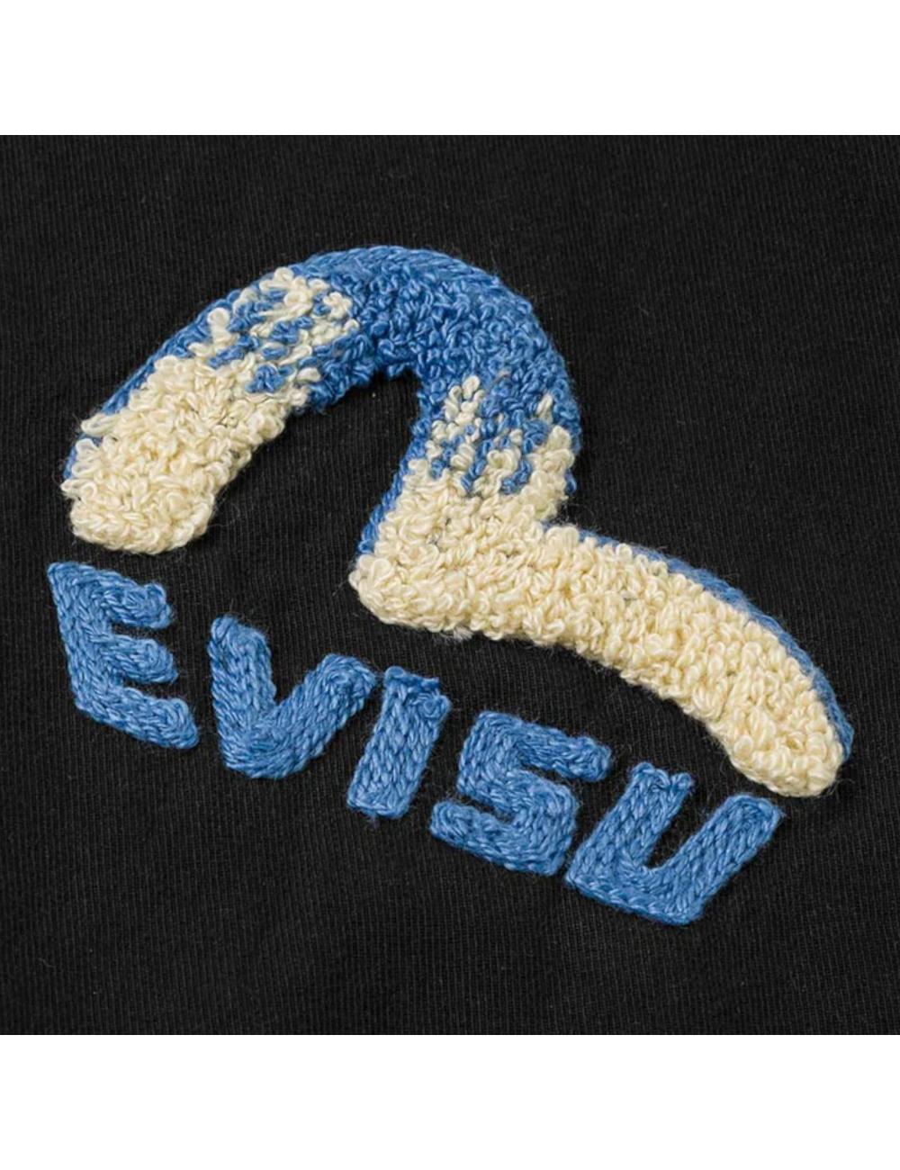 Evisu bomber in canvas nero