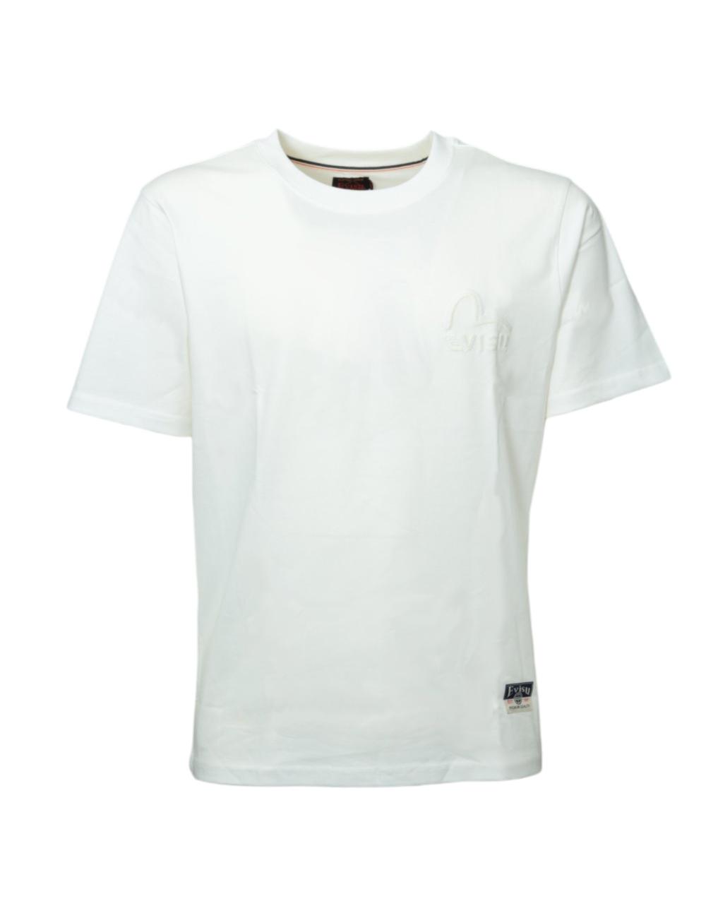 Evisu T-shirt bianca logo cucito