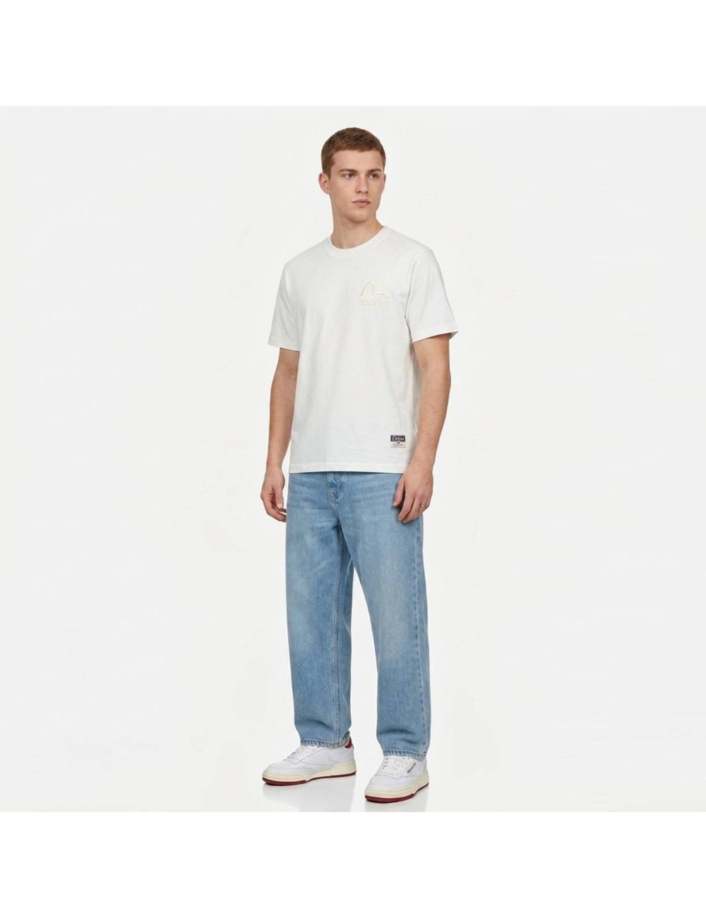 Evisu T-shirt bianca logo cucito