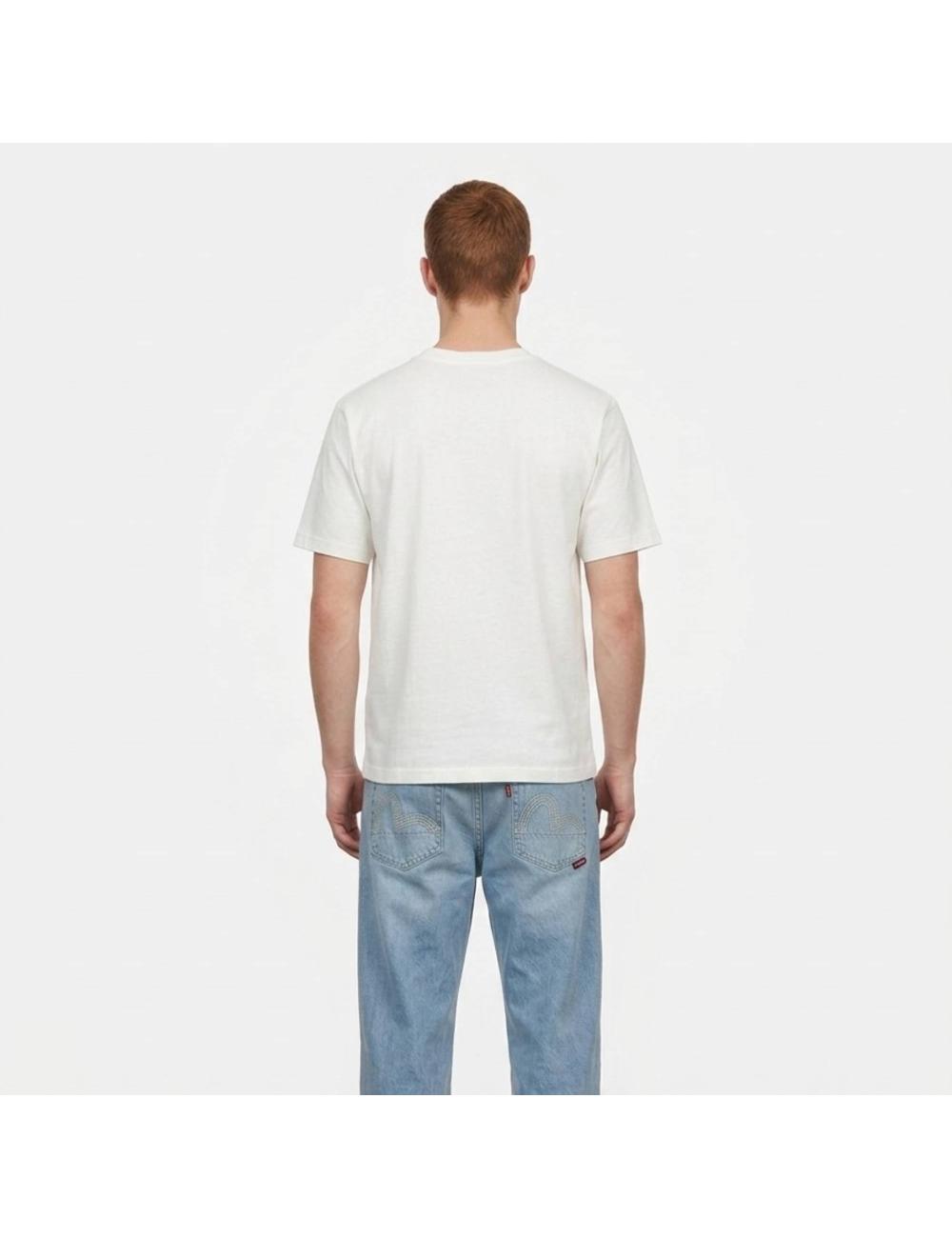 Evisu T-shirt bianca logo cucito