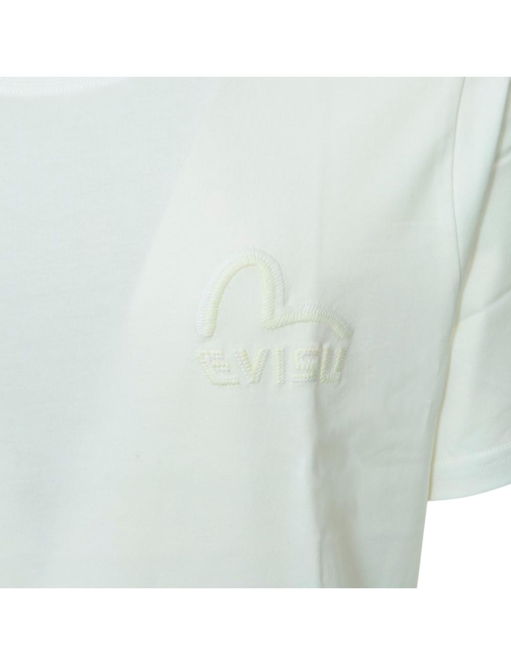 Evisu T-shirt bianca logo cucito