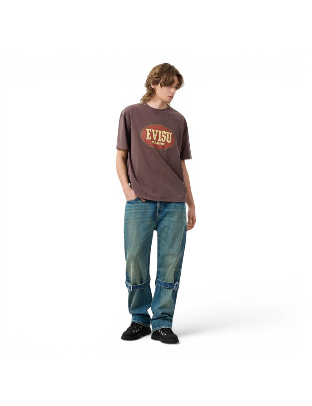 Evisu T-shirt marrone maniac