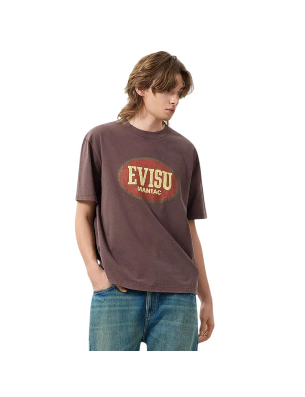 Evisu T-shirt marrone maniac